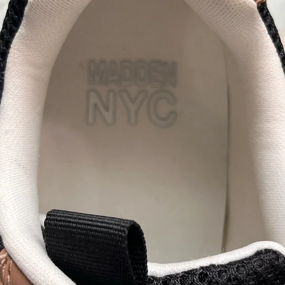 Madden NYC Women's Dad Lace Up Sneakers in Black and Tan - Picture 8 of 9